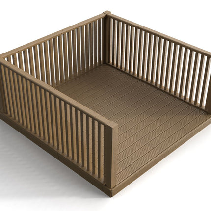 Decking Kit With Three Side Balustrade