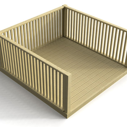 Decking Kit With Three Side Balustrade