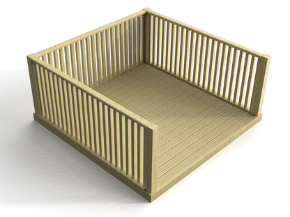 Decking Kit With Three Side Balustrade