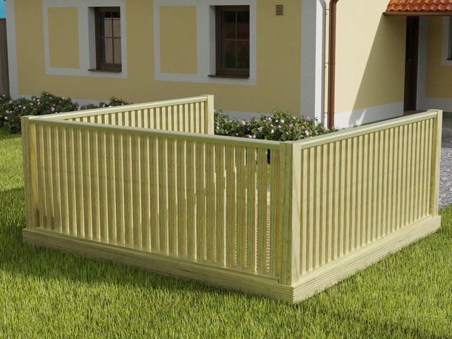 Decking Kit With Three Side Balustrade