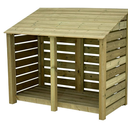 Premium Slatted Wooden Log Store W-146cm, H-126cm or 180cm, D-88cm