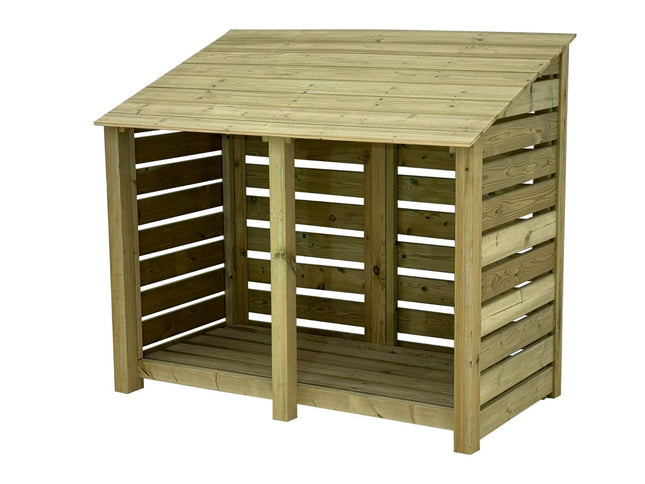 Premium Slatted Wooden Log Store W-146cm, H-126cm or 180cm, D-88cm