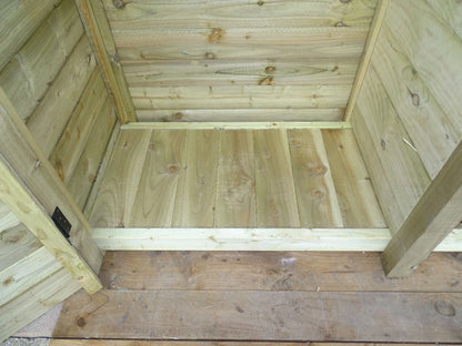 Wooden Garden Tool Storage with Shelf (Roof Sloping Back) W-99cm, H-126cm or 180cm, D-88cm
