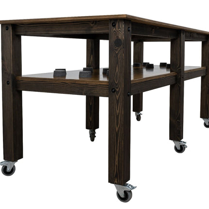 "Grill Table Fits All" BBQ Kitchen Space for Dual Kamado Ceramic Smokers