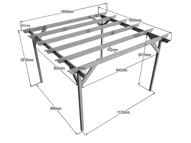 Sculpted Wooden Garden Pergola Kit