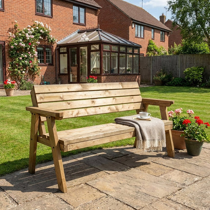Consilium Garden Fence Bench With Backrest - Rustic Finish