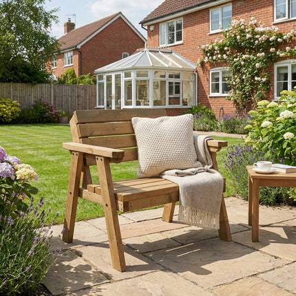 Consilium Garden Fence Bench With Backrest - Rustic Finish