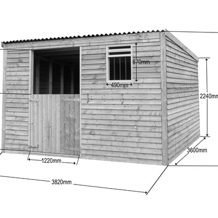 12ft x 12ft Mobile Animal Field Shelter V.1