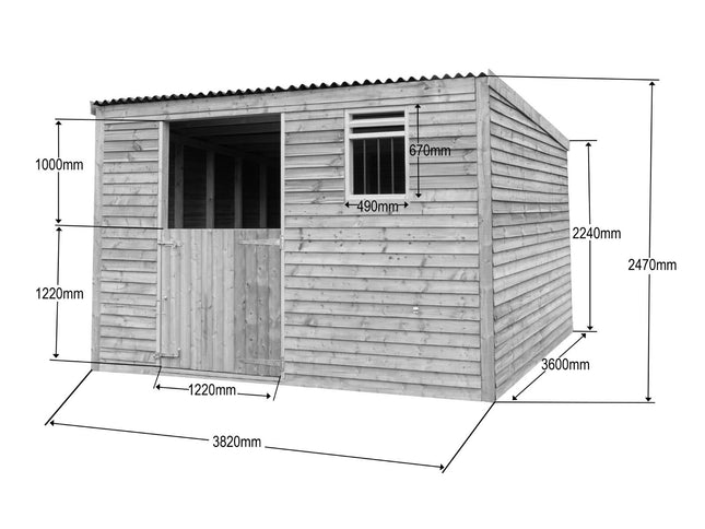 12ft x 12ft Mobile Animal Field Shelter V.1