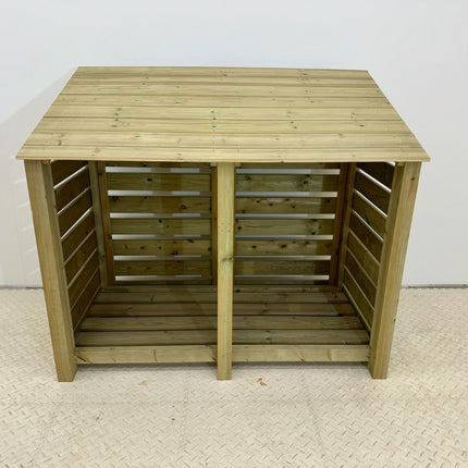 Premium Slatted Wooden Log Store W-146cm, H-126cm or 180cm, D-88cm