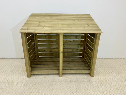 Premium Slatted Wooden Log Store W-146cm, H-126cm or 180cm, D-88cm