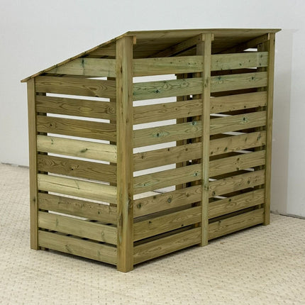 Premium Slatted Wooden Log Store W-146cm, H-126cm or 180cm, D-88cm