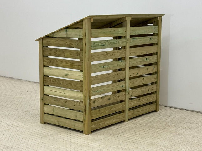 Premium Slatted Wooden Log Store W-146cm, H-126cm or 180cm, D-88cm