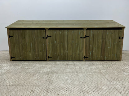 Wooden Premium Tongue/Groove Log Store with Doors W-335cm, H-126cm or 180cm, D-88cm