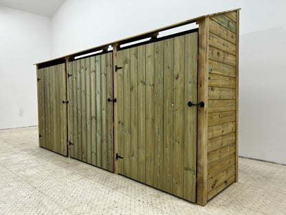 Wooden Premium Tongue/Groove Log Store with Doors W-335cm, H-126cm or 180cm, D-88cm