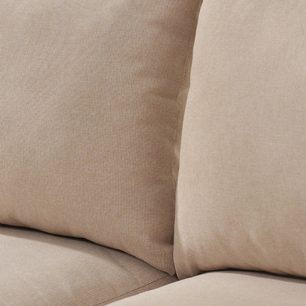 Kiki Beige 3-Seater Outdoor Chaise Sofa | Olefin Cushions & Aluminium Frame