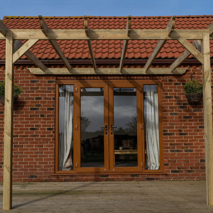 Wall Mounted Wooden Pergola Kit - Longhorn Design