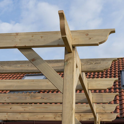 Wall Mounted Wooden Pergola Kit - Longhorn Design