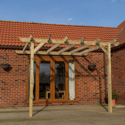 Wall Mounted Wooden Pergola Kit - Longhorn Design