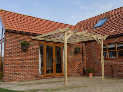 Wall Mounted Wooden Pergola Kit - Longhorn Design