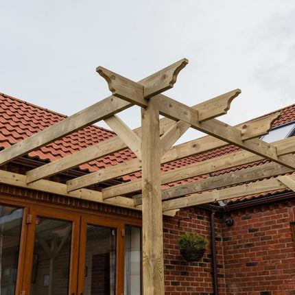 Wall Mounted Wooden Pergola Kit - Orchid Design