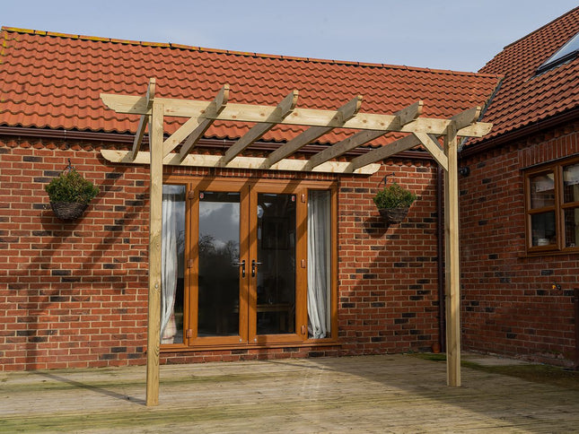 Wall Mounted Wooden Pergola Kit - Corbel Design