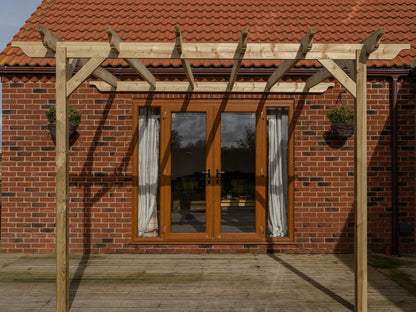 Wall Mounted Wooden Pergola Kit - Sculpted Design