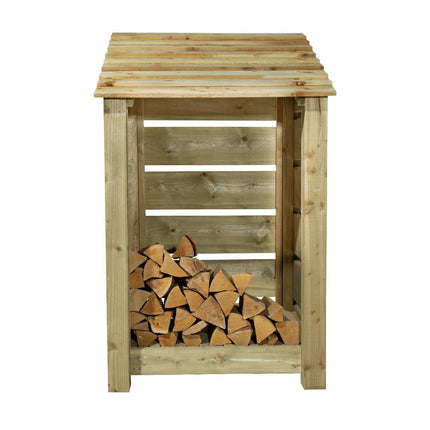 Slatted wooden log store W-79cm, H-126cm or 180cm, D-88cm