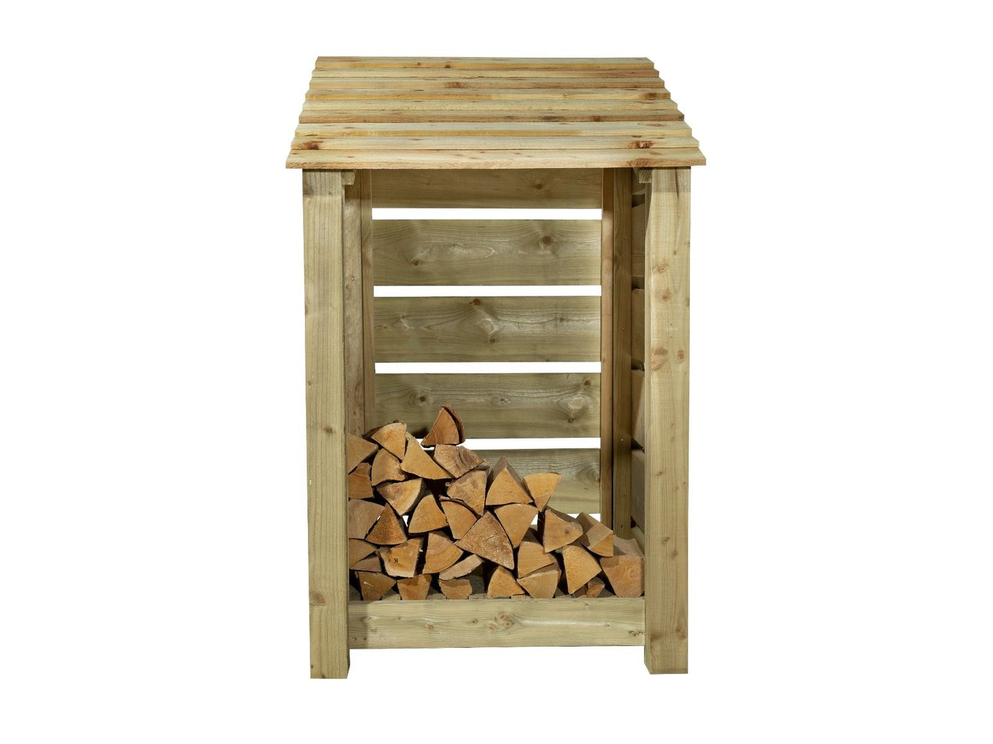 Slatted wooden log store W-79cm, H-126cm or 180cm, D-88cm