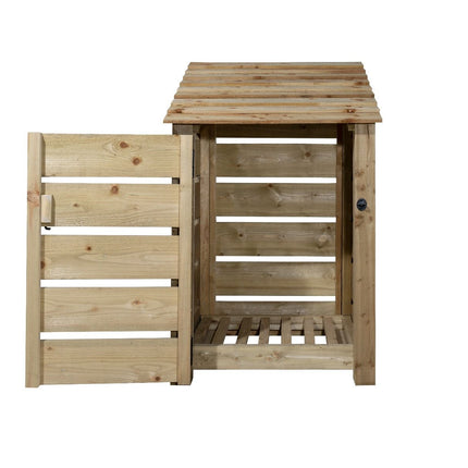 Slatted Wooden Log Store With Door W-79cm, H-126cm or 180cm, D-88cm