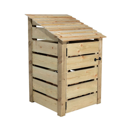 Slatted Wooden Log Store With Door and Shelf W-79cm, H-126cm or 180cm, D-88cm