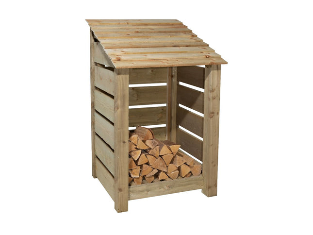 Slatted wooden log store W-79cm, H-126cm or 180cm, D-88cm