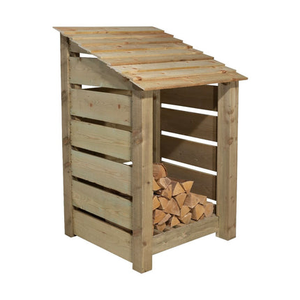 Slatted wooden log store W-79cm, H-126cm or 180cm, D-88cm