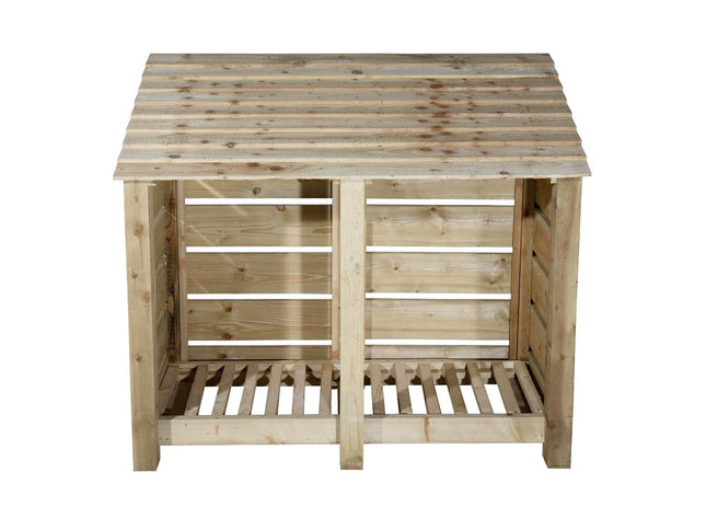 Slatted Wooden Log Store W-146cm, H-126cm Or 180cm, D-88cm