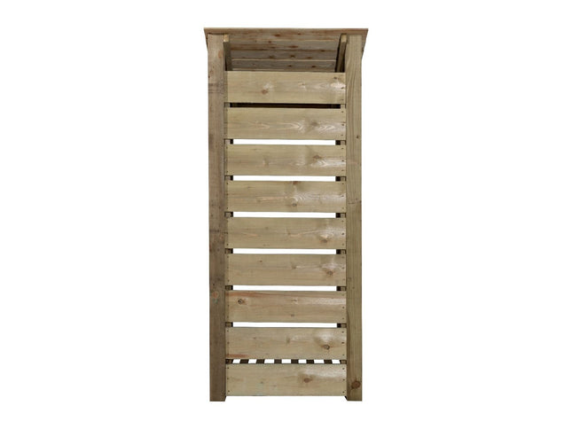 Slatted Wooden Log Store With Door W-79cm, H-126cm or 180cm, D-88cm