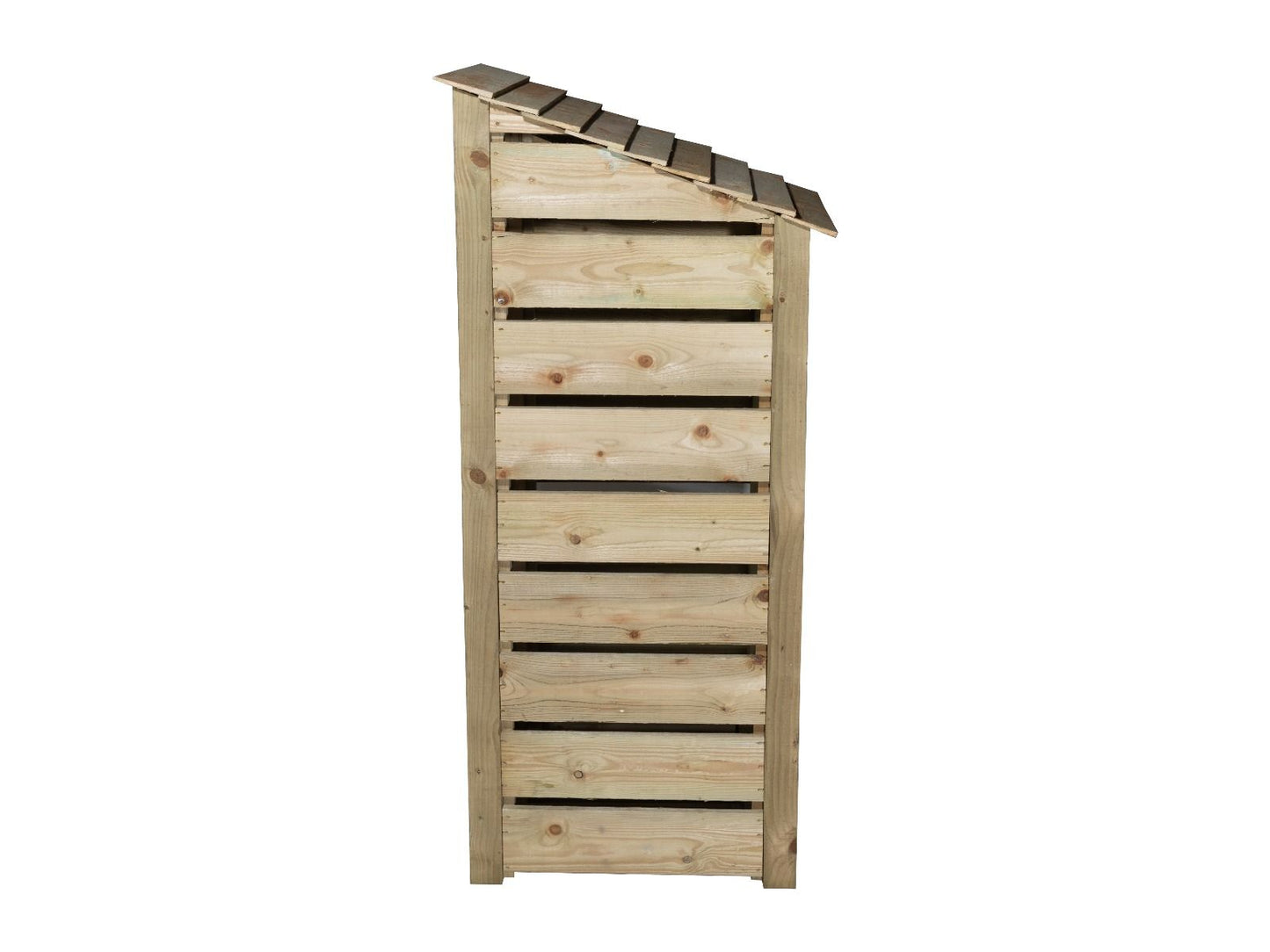 Slatted Wooden Log Store With Door W-79cm, H-126cm or 180cm, D-88cm