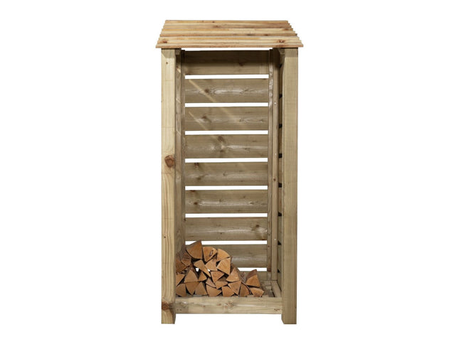 Slatted wooden log store W-79cm, H-126cm or 180cm, D-88cm