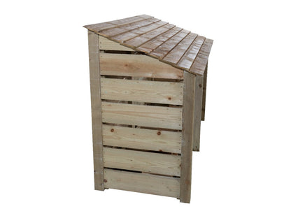 Slatted Wooden Log Store W-187cm, H-126cm or 180cm, D-88cm