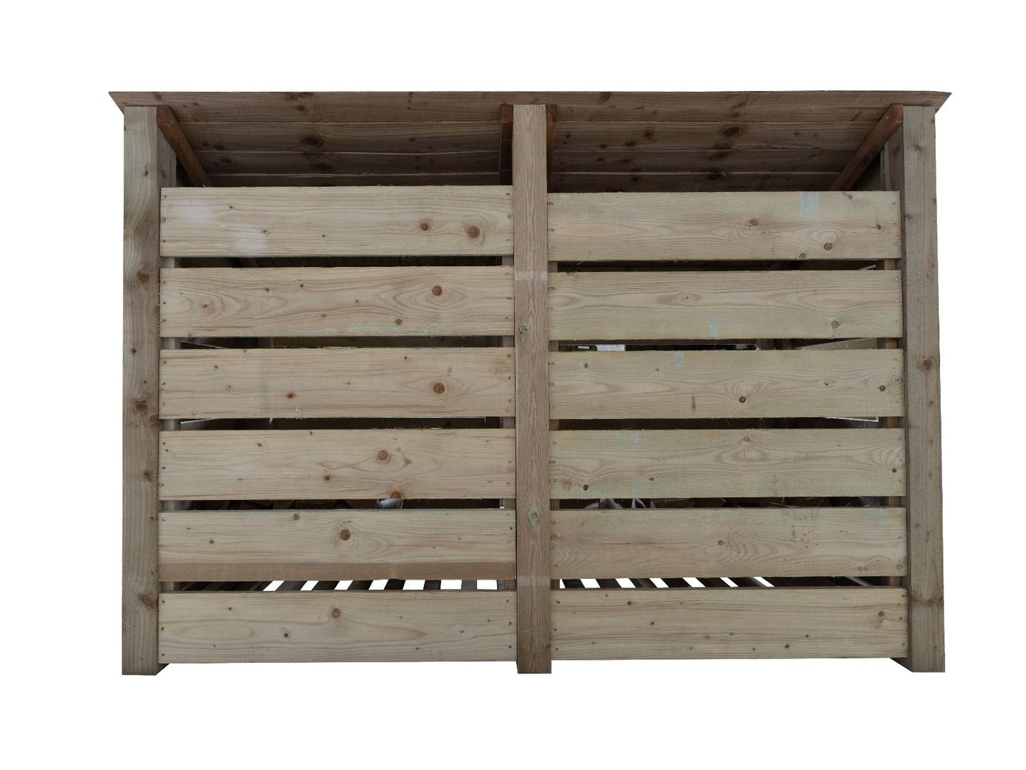 Slatted Wooden Log Store W-187cm, H-126cm or 180cm, D-88cm