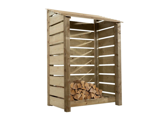 Slatted Wooden Log Store W-119cm, H-126cm Or 180cm, D-88cm