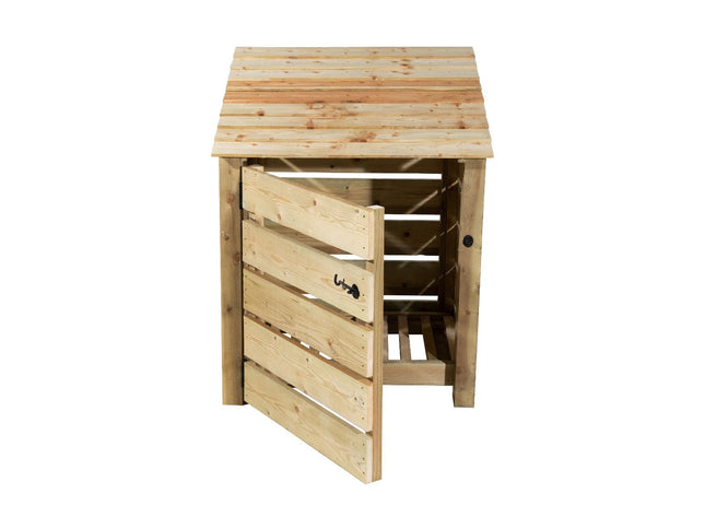 Slatted Wooden Log Store with Door W-99cm, H-126cm Or 180cm, D-88cm