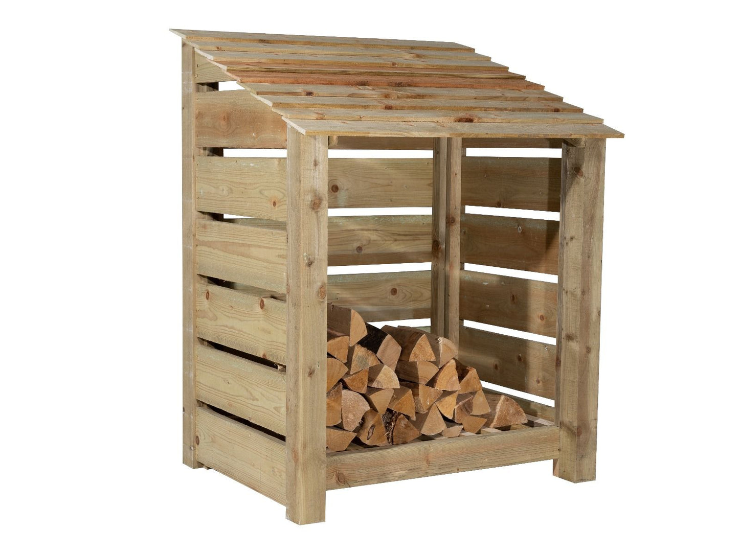 Slatted Wooden Log Store W-99cm, H-126cm Or 180cm, D-88cm