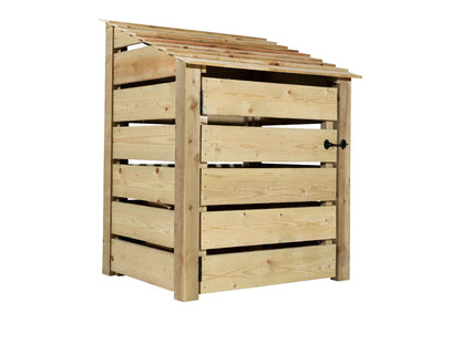 Slatted Wooden Log Store with Door and Shelf W-99cm, H-126cm Or 180cm, D-88cm
