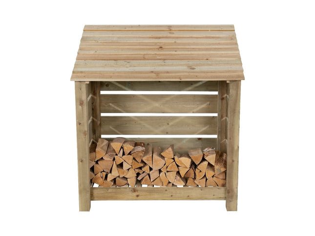 Slatted Wooden Log Store W-119cm, H-126cm Or 180cm, D-88cm