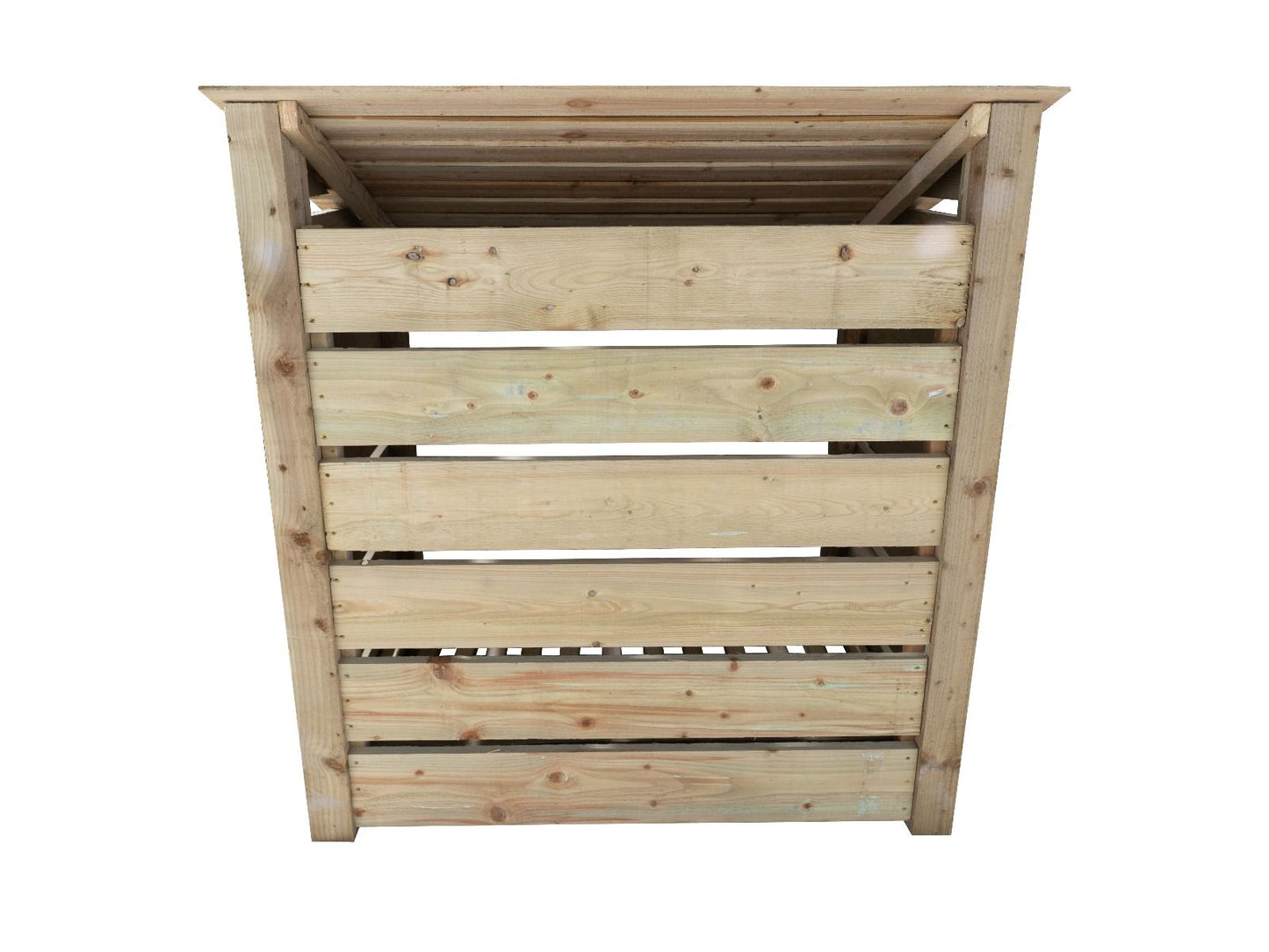 Slatted Wooden Log Store with Door W-119cm, H-126cm Or 180cm, D-88cm