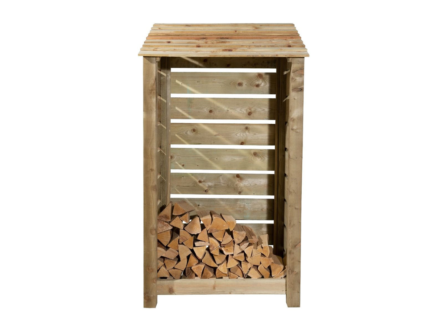 Slatted Wooden Log Store W-99cm, H-126cm Or 180cm, D-88cm