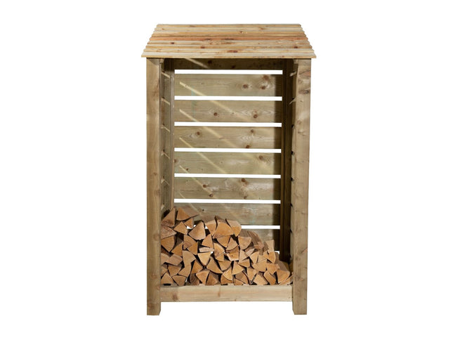 Slatted Wooden Log Store W-99cm, H-126cm Or 180cm, D-88cm