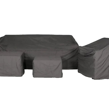 Marbella Grey 5 Seater Chaise Garden Sofa Set, Cover and Cushion Box Bundle