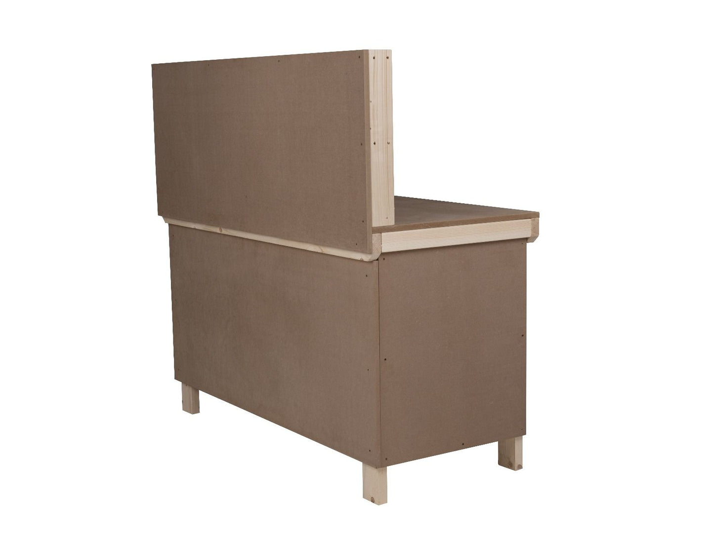 Wooden MDF Top Workbench With Lockable Cupboard (V.9) with back panel