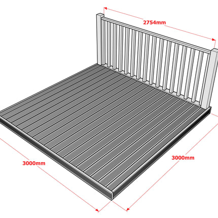Decking Kit With One Side Balustrade